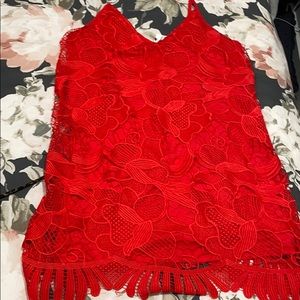 Red mini dress
